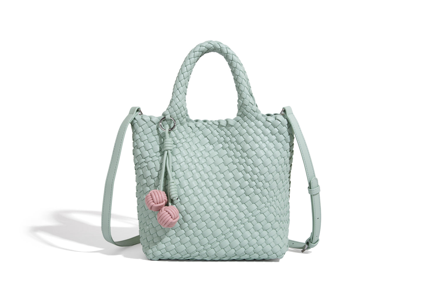 Handmade Woven Shoulder Bag for Women Vegan Leather Tote Bag Large Beach Travel Handbags and Purses Designer Basket Bucket Bags
