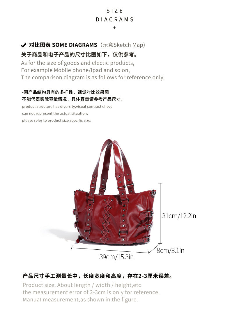 Fashion women handbag with punk nails