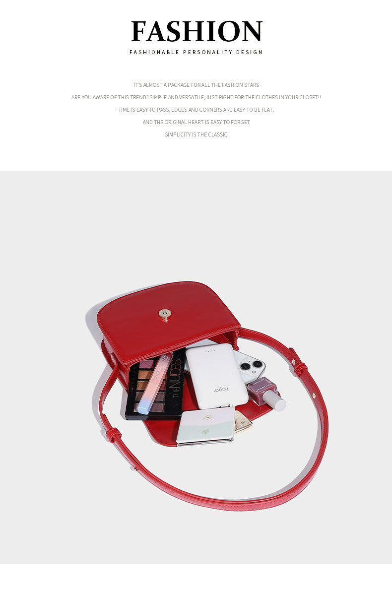 Fashionable casual niche saddle design crossbody bag
