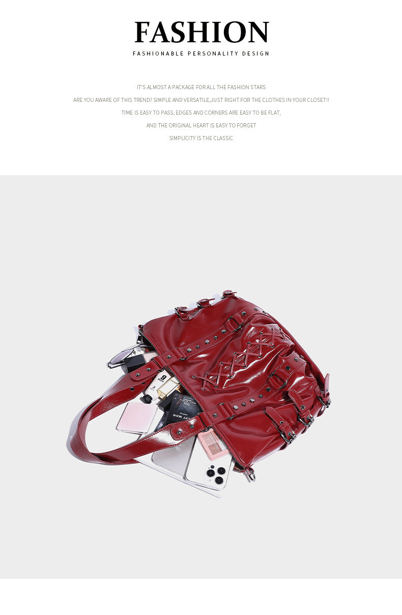 Fashion women handbag with punk nails