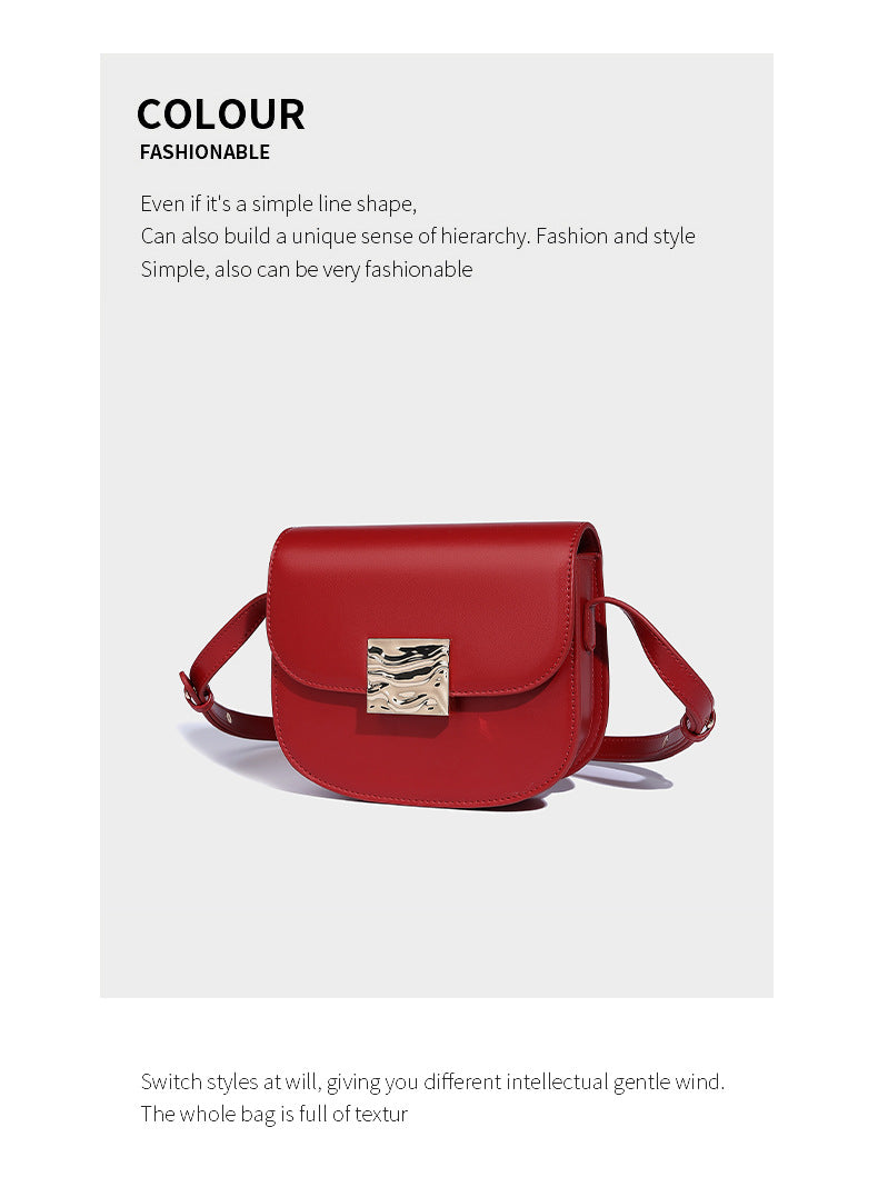 Fashionable casual niche saddle design crossbody bag