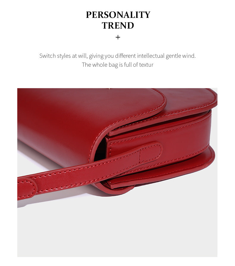 Fashionable casual niche saddle design crossbody bag