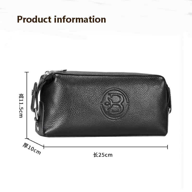 Trendy leather men's clutch bag