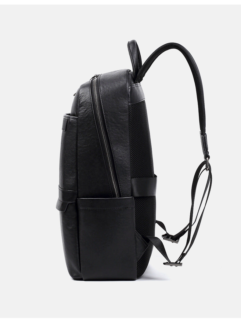 Genuine leather backpack with laptop pocket
