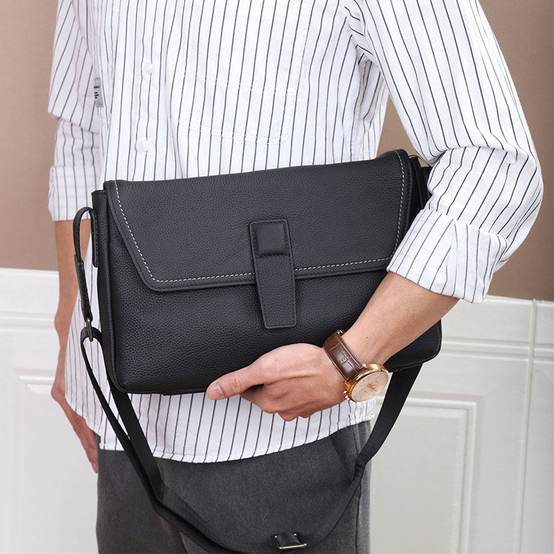 Vintage Style Genuine Leather Men Messenger Bag for Daily