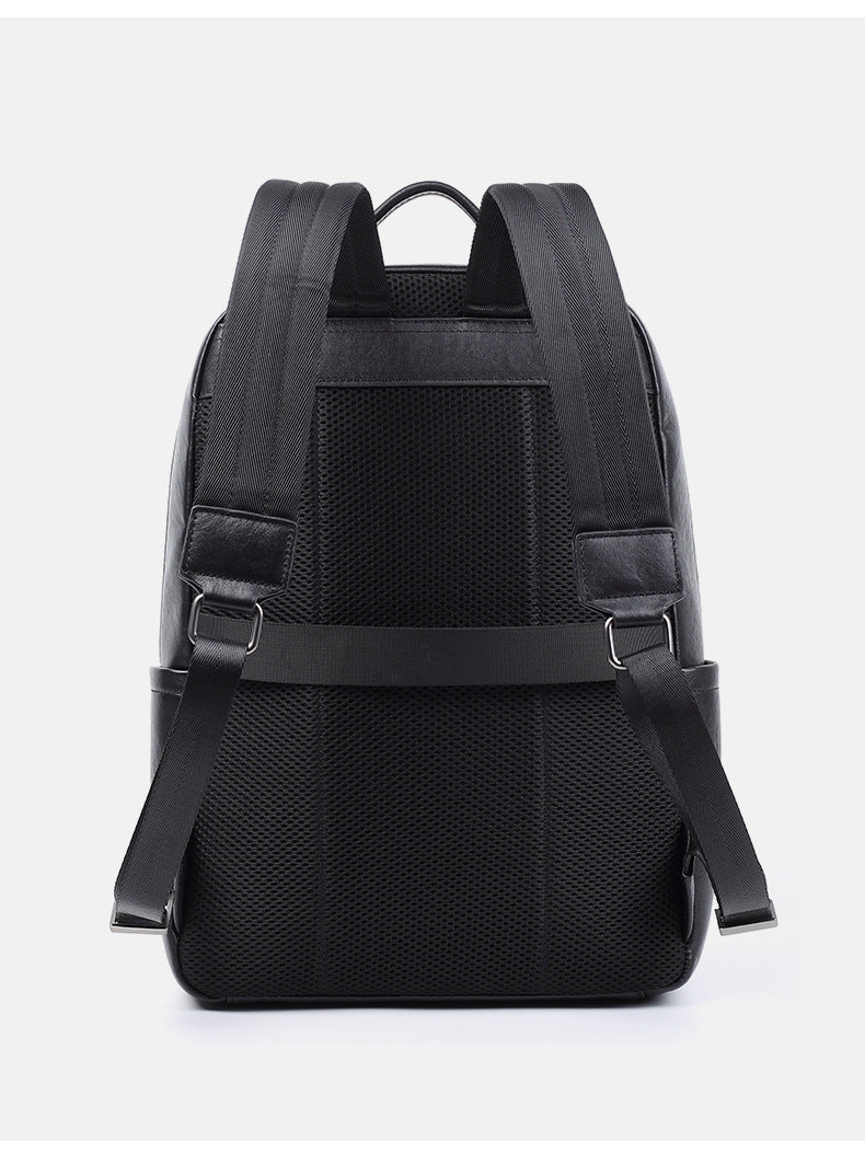 Genuine leather backpack with laptop pocket