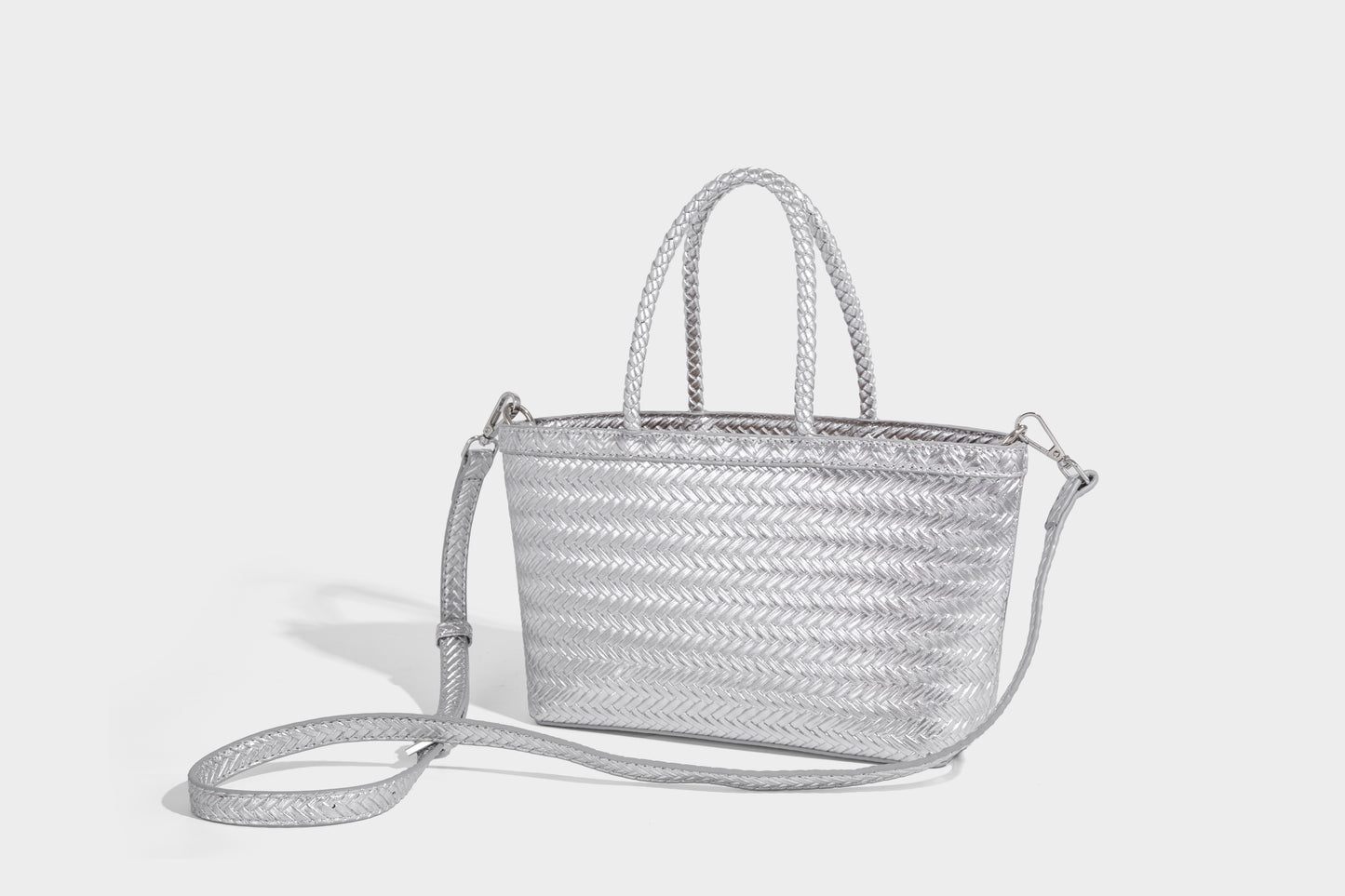 Woven design vegan leather luxury women's handbag