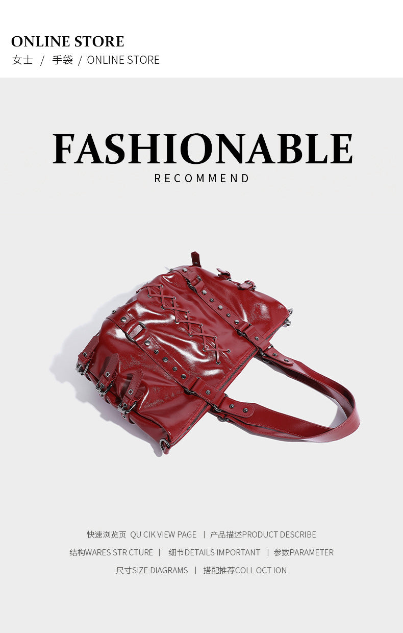 Fashion women handbag with punk nails