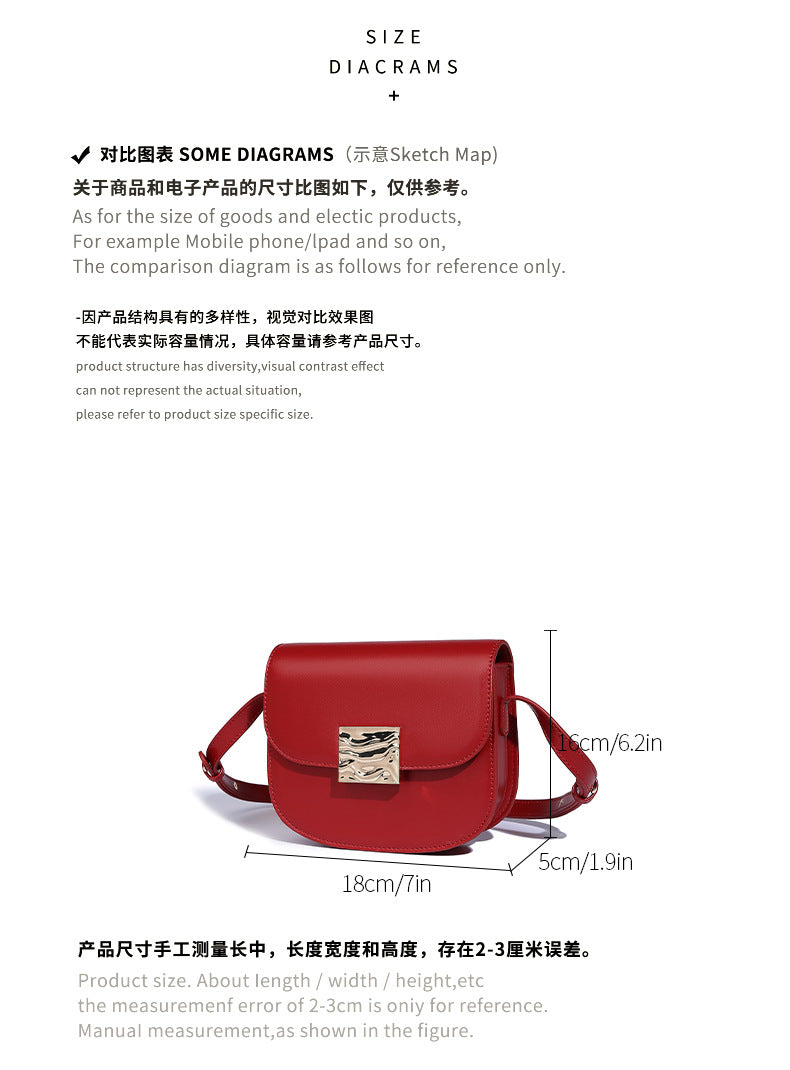 Fashionable casual niche saddle design crossbody bag
