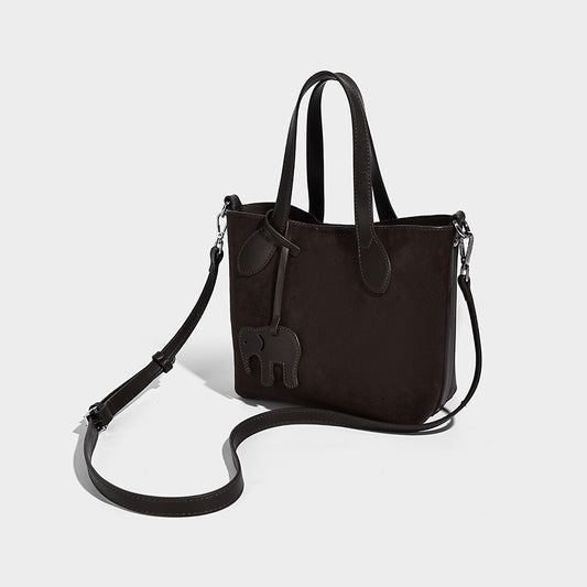 Classic Luxury Women's Suede Tote Bags with Long Strap