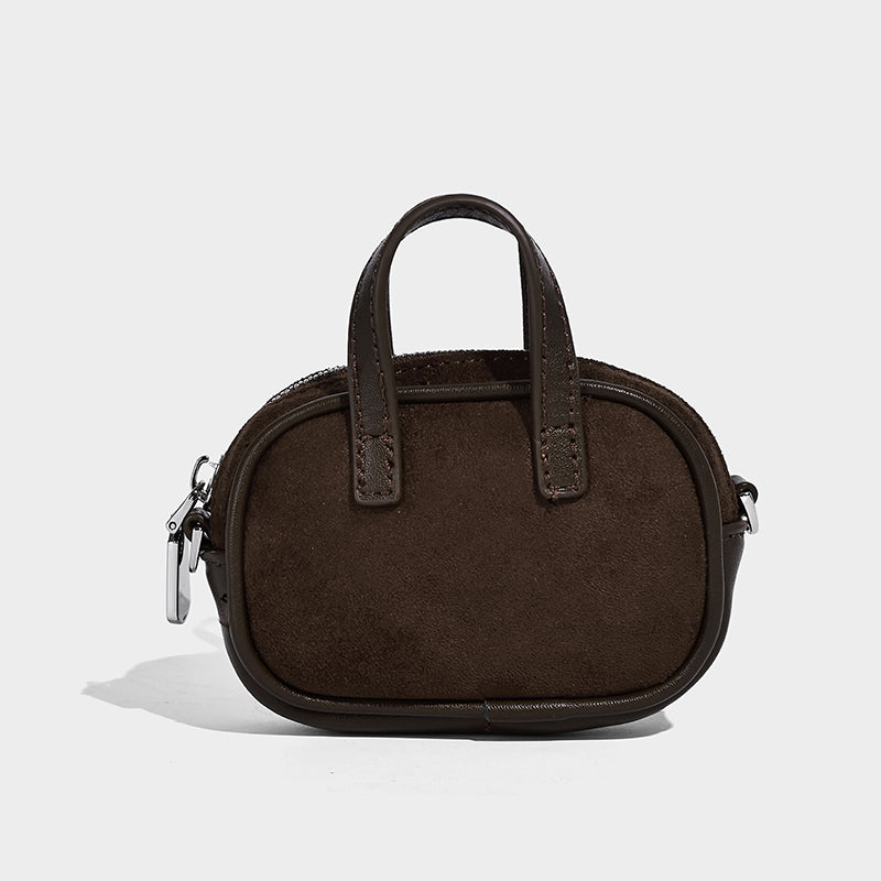 Ladies Casual Popular Faux Suede Women's Handbag with Small Pouch