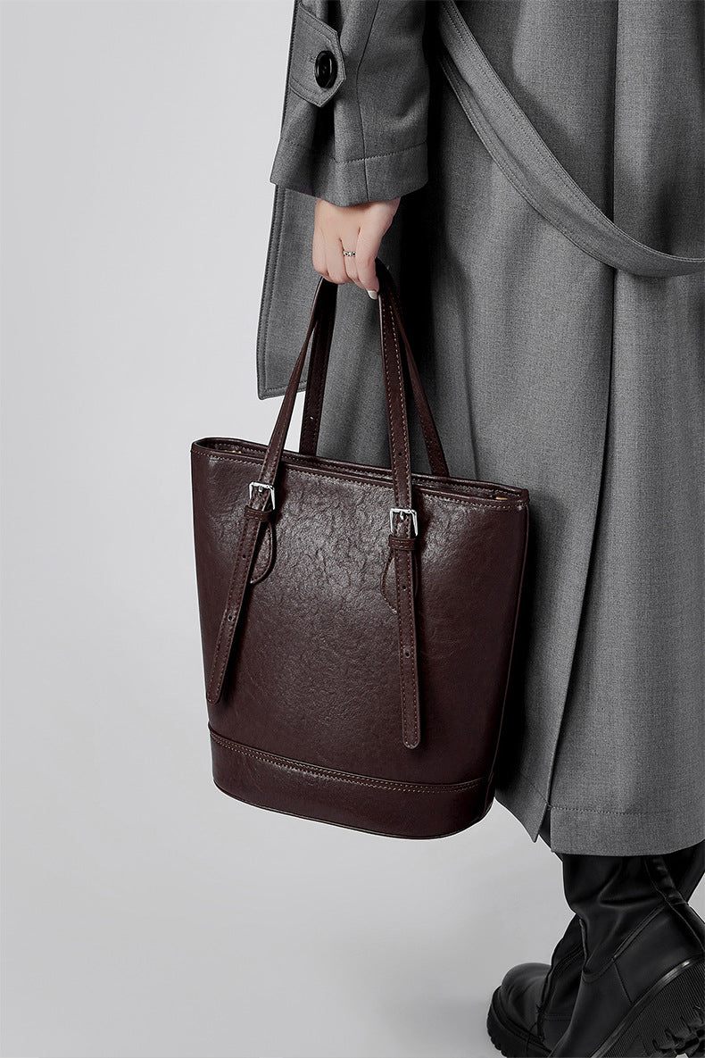 Luxury brand design women bucket bag with adjustable handle