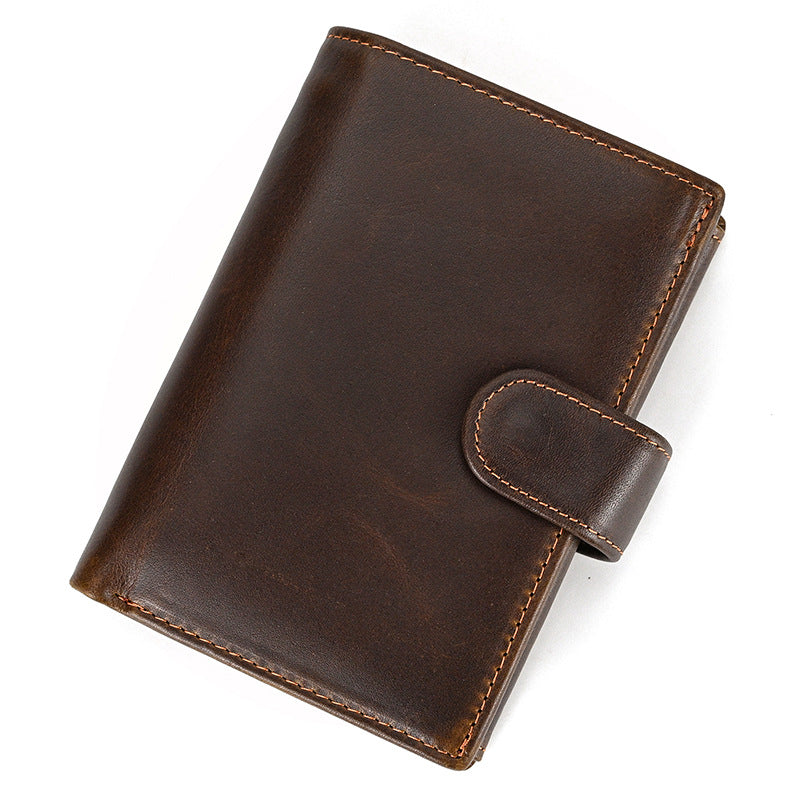 Vintage Crazy Horse Leather Multi‑Function Men Wallet