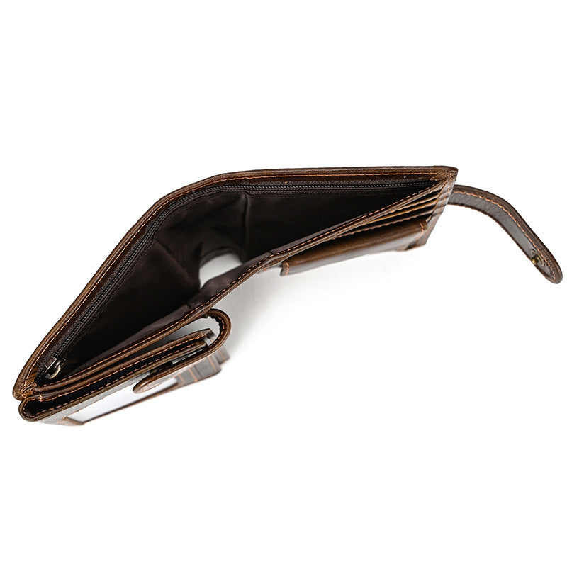 Vintage Crazy Horse Leather Multi‑Function Men Wallet