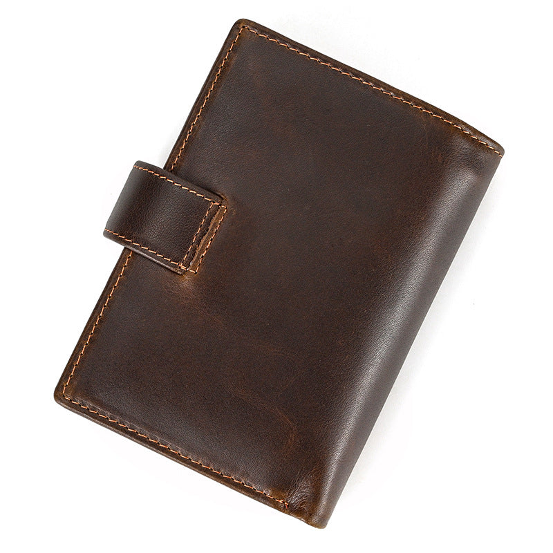 Vintage Crazy Horse Leather Multi‑Function Men Wallet