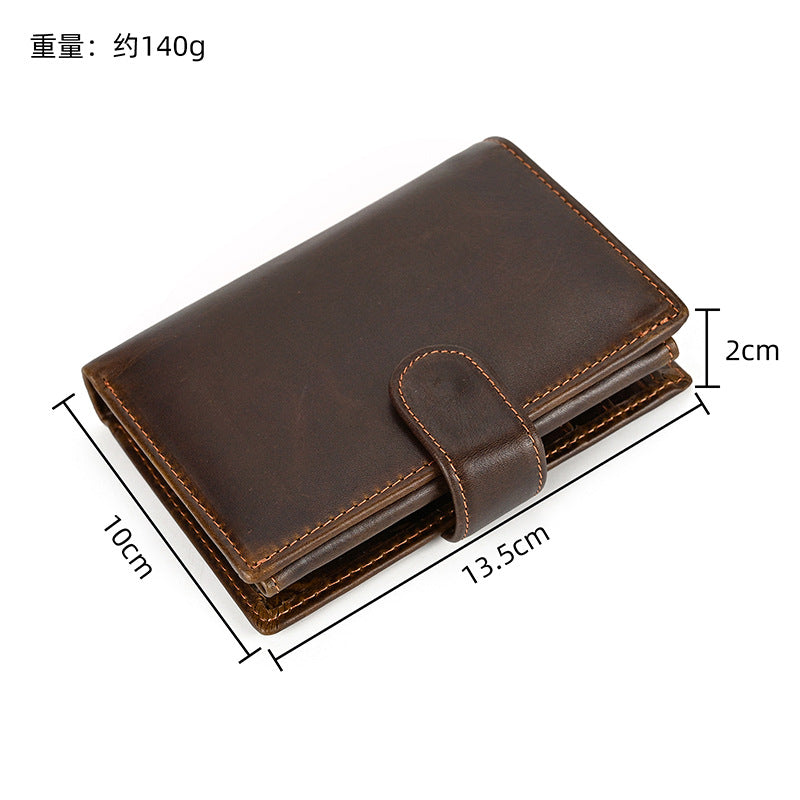 Vintage Crazy Horse Leather Multi‑Function Men Wallet