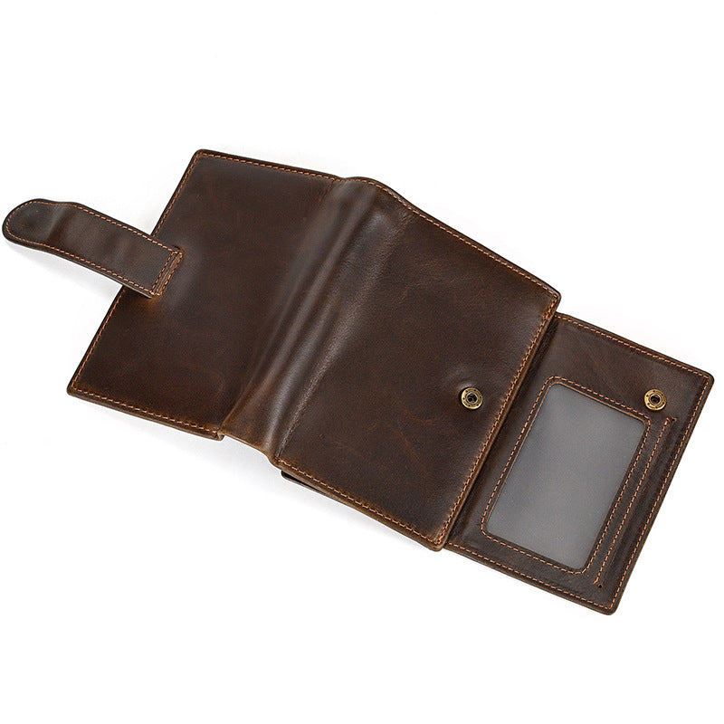 Vintage Crazy Horse Leather Multi‑Function Men Wallet