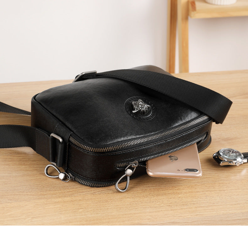 Vintage Men Leather Crossbody Shoulder Bag