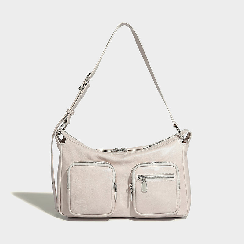 Black color lady shoulder bag with adjustable strap