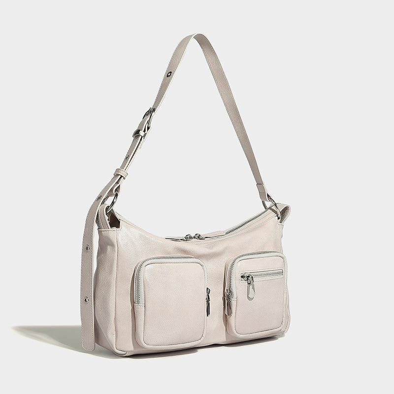 Black color lady shoulder bag with adjustable strap