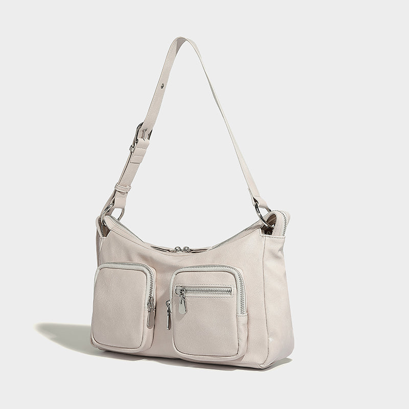 Black color lady shoulder bag with adjustable strap