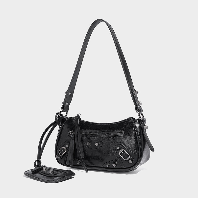 Women Armpit Bag Autumn Winter Handbag PU Leather Shoulder Bag Top Handle Bag