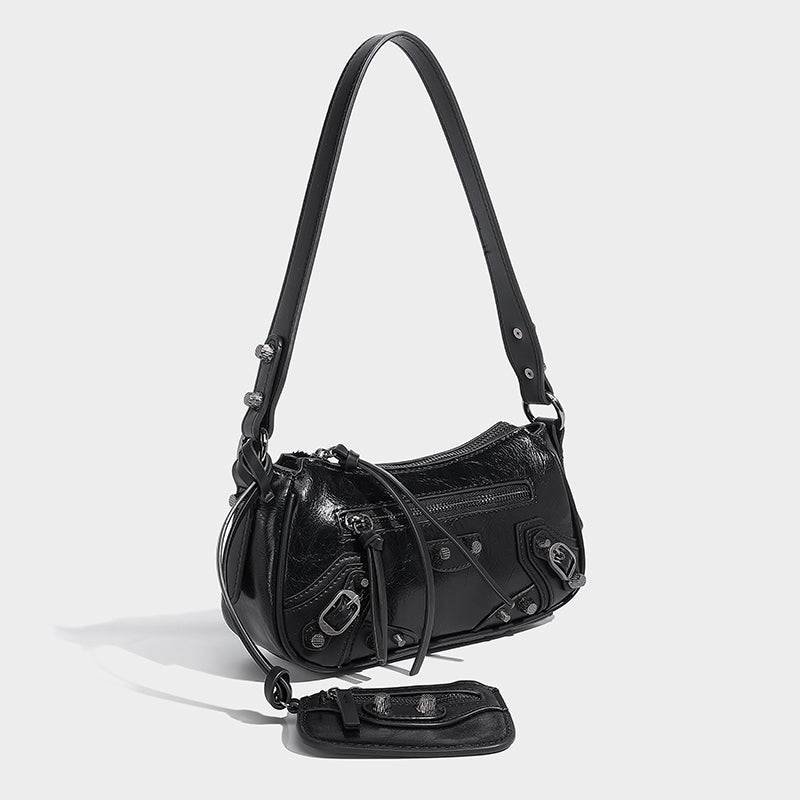 Women Armpit Bag Autumn Winter Handbag PU Leather Shoulder Bag Top Handle Bag