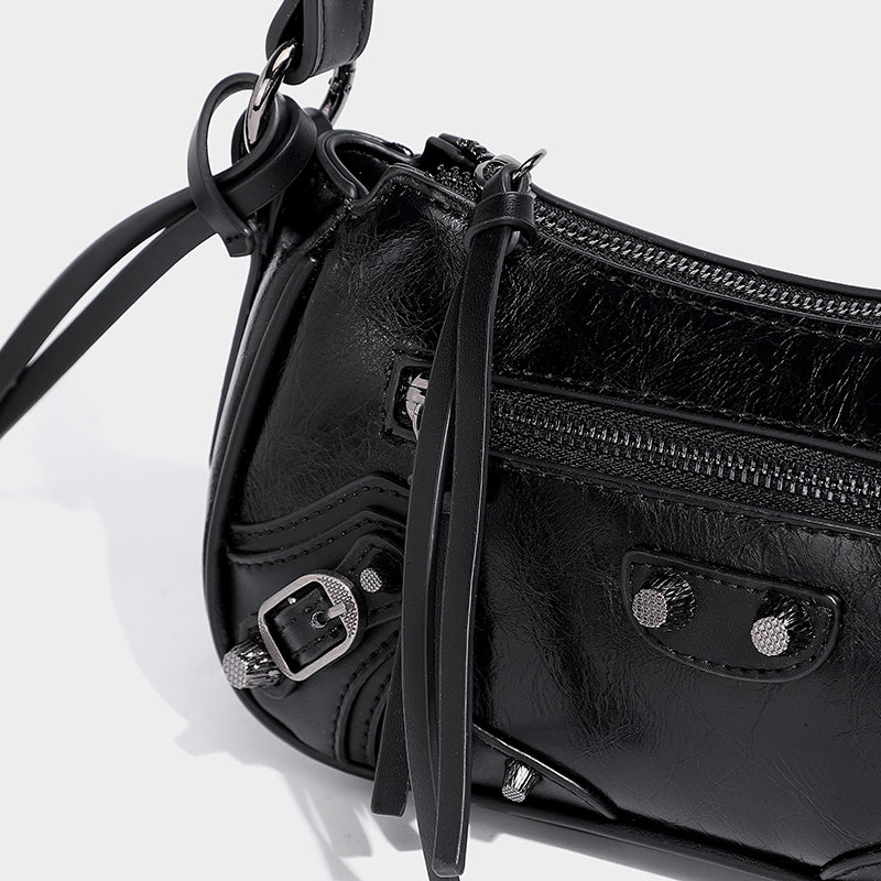 Women Armpit Bag Autumn Winter Handbag PU Leather Shoulder Bag Top Handle Bag