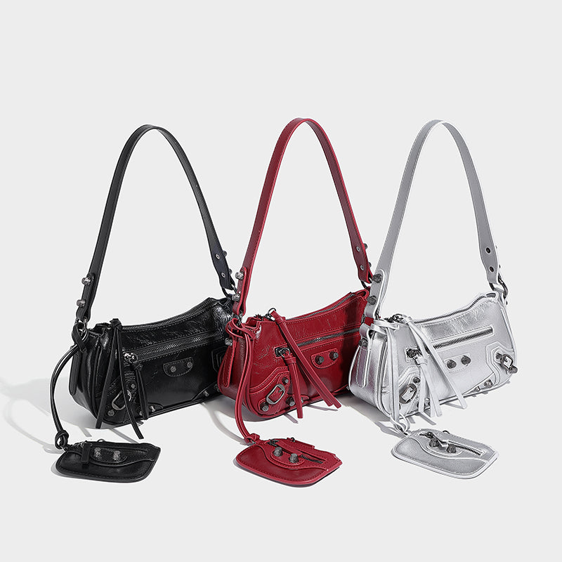 Women Armpit Bag Autumn Winter Handbag PU Leather Shoulder Bag Top Handle Bag