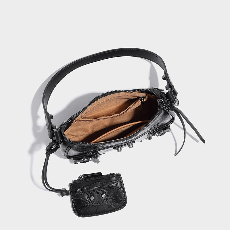 Women Armpit Bag Autumn Winter Handbag PU Leather Shoulder Bag Top Handle Bag