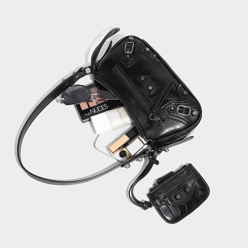 Women Armpit Bag Autumn Winter Handbag PU Leather Shoulder Bag Top Handle Bag