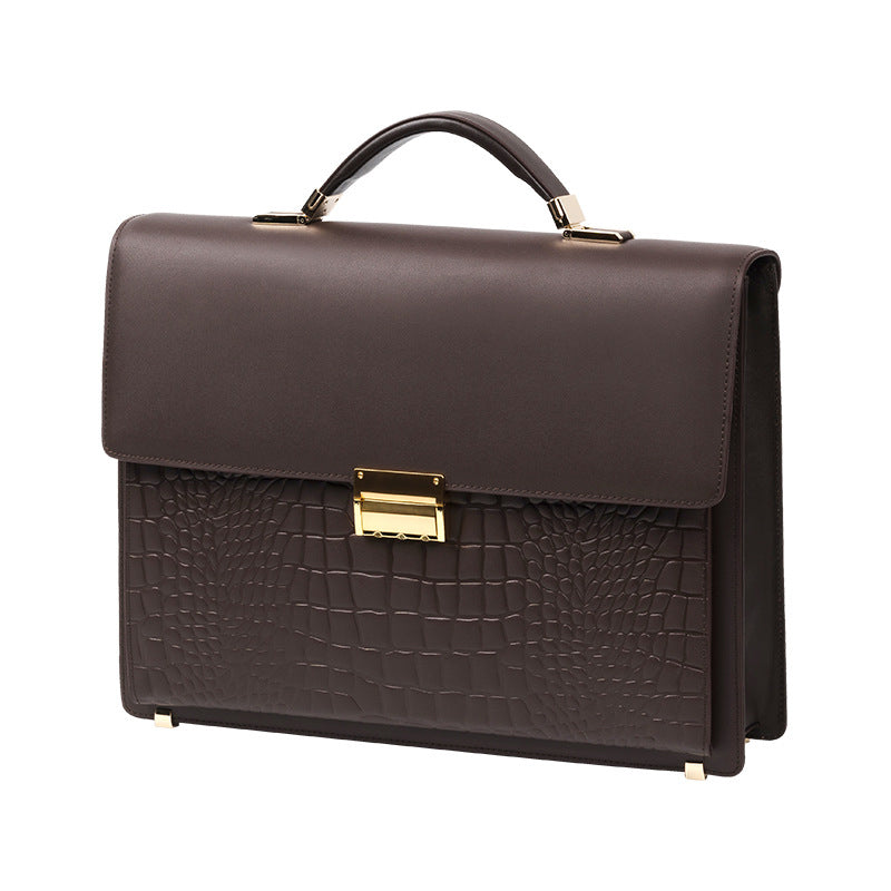 Top great genuine leather business men's briefcase