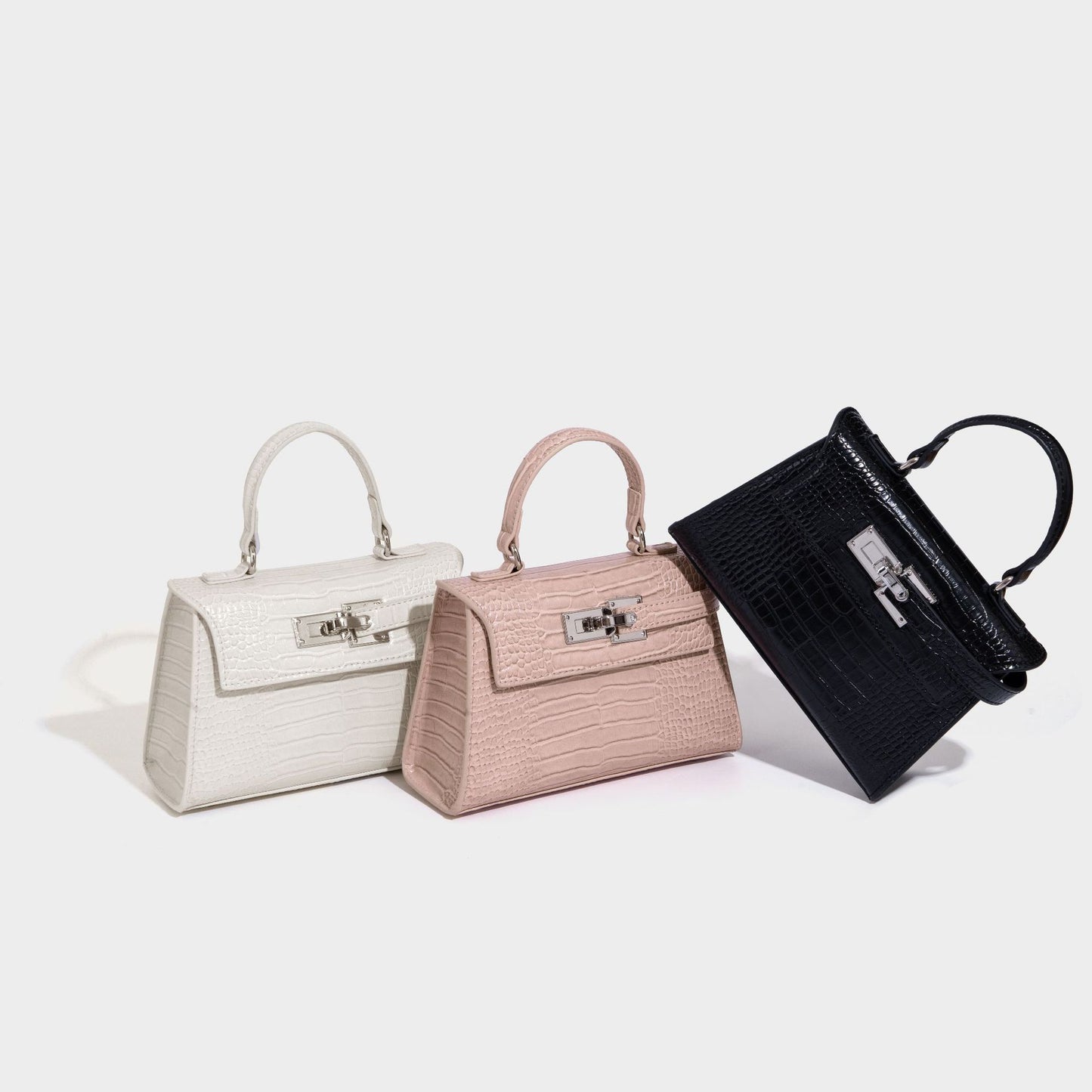 Vegan leather luxury brand design portable women's handbag