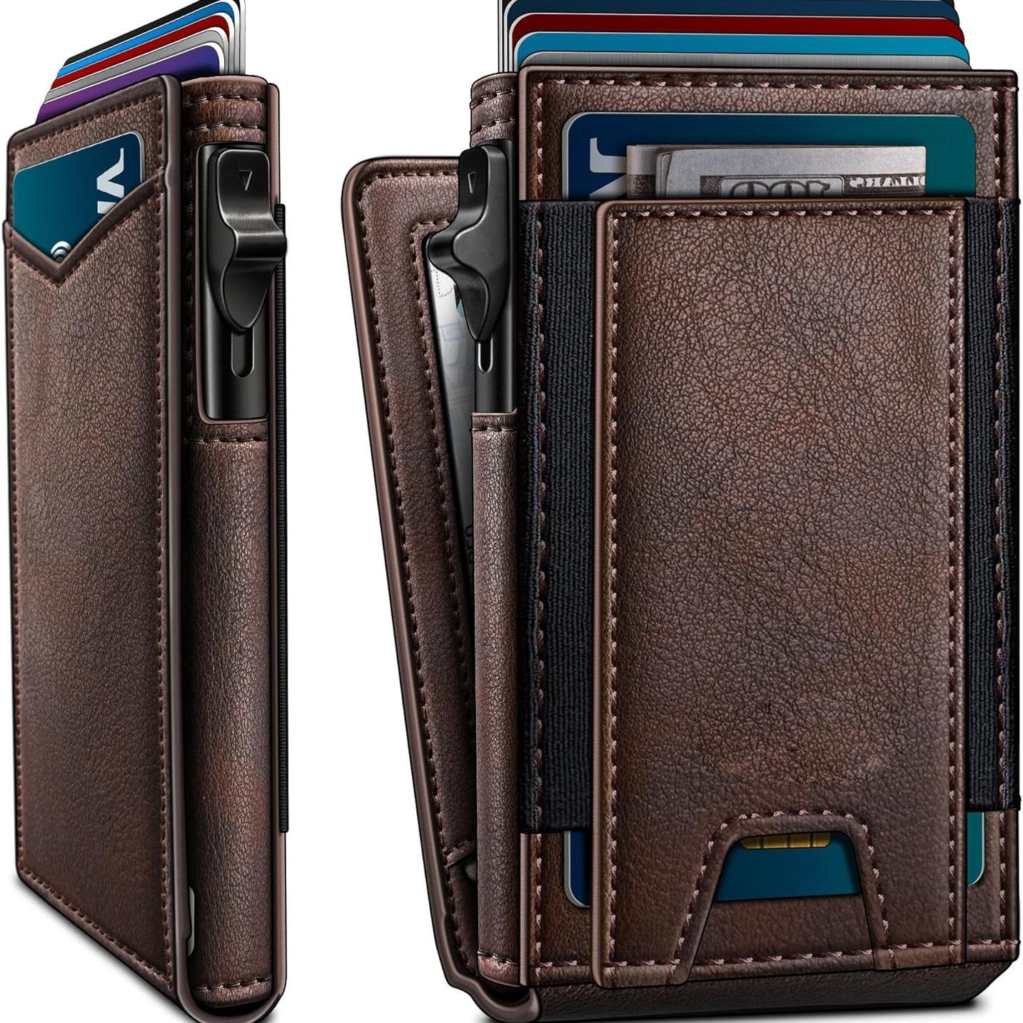 RFID-blocking wallet ultra-thin aluminium alloy pop-up card men's wallet