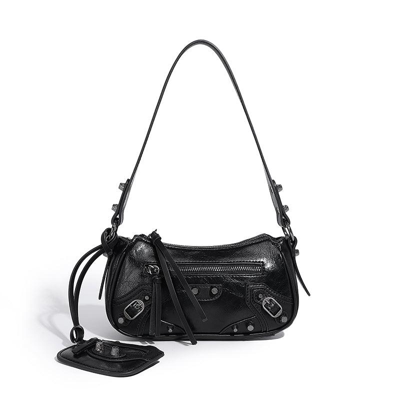 Women Armpit Bag Autumn Winter Handbag PU Leather Shoulder Bag Top Handle Bag