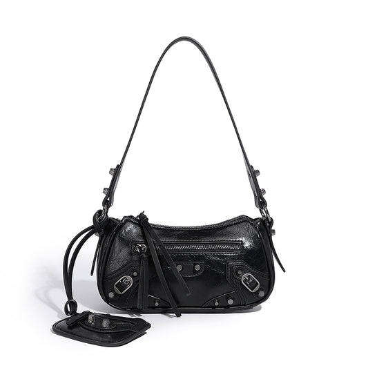 Women Armpit Bag Autumn Winter Handbag PU Leather Shoulder Bag Top Handle Bag