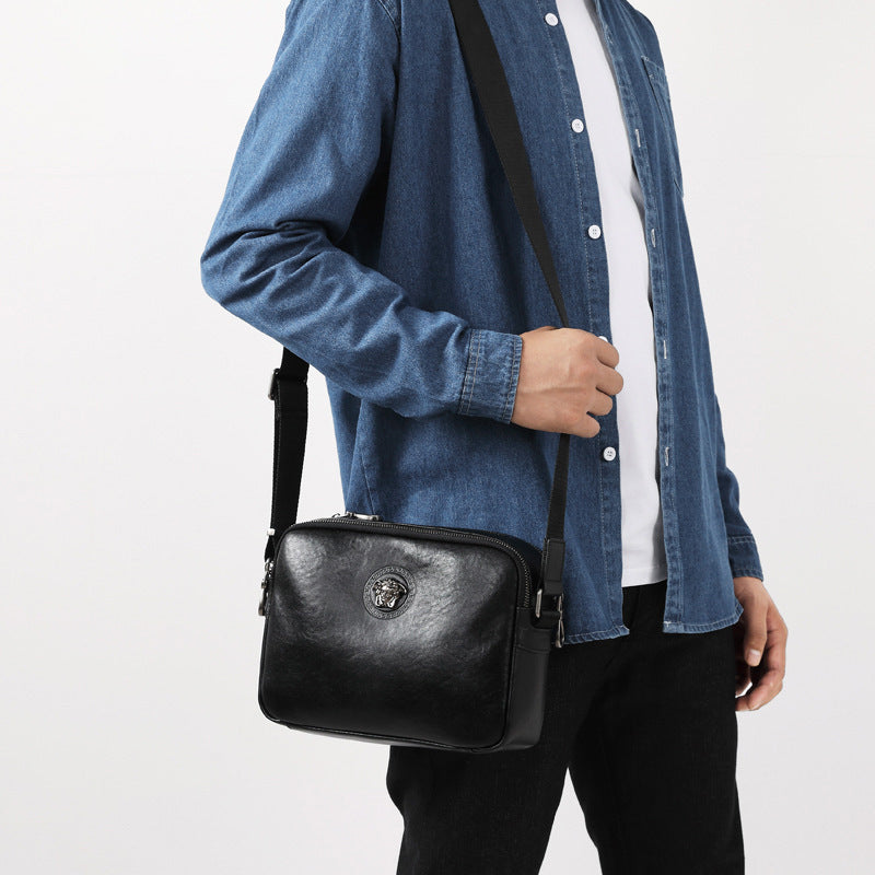 Vintage Men Leather Crossbody Shoulder Bag