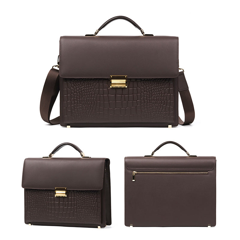 Top great genuine leather business men's briefcase