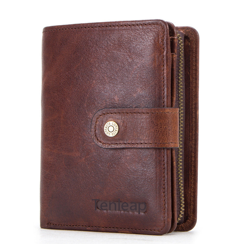 Crazy Horse Leather Men's Wallet Genuine Leather Clutch