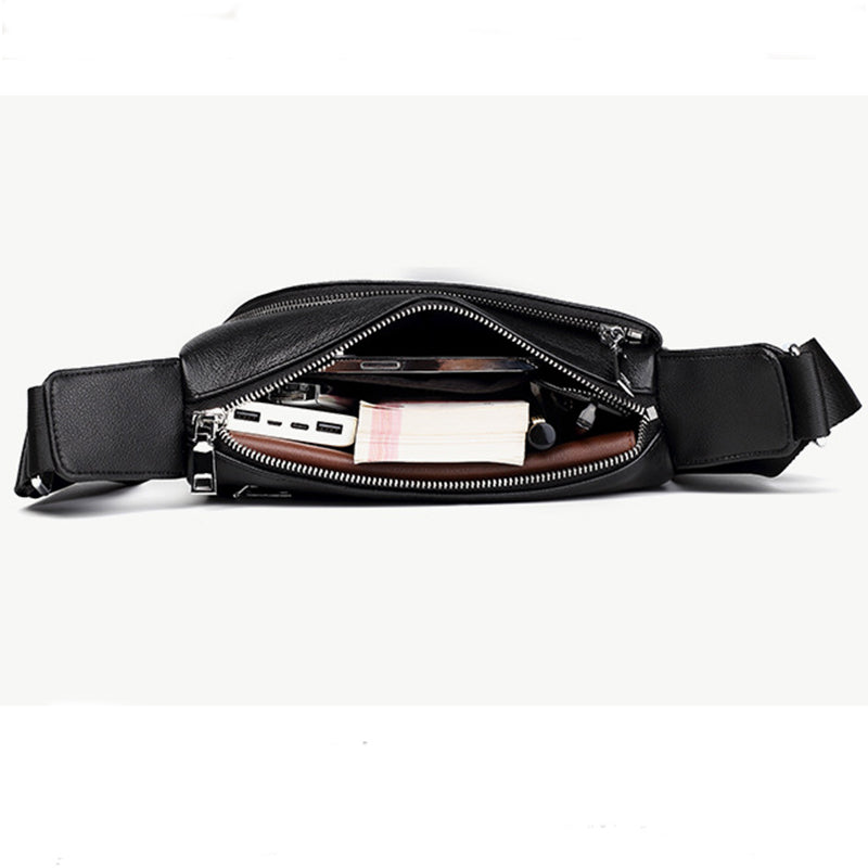 Genuine Leather Men Crossbody Bag