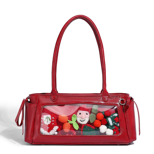 Bow niche design casual lady bag cute and versatile shoulder underarm bag large capacity handbag