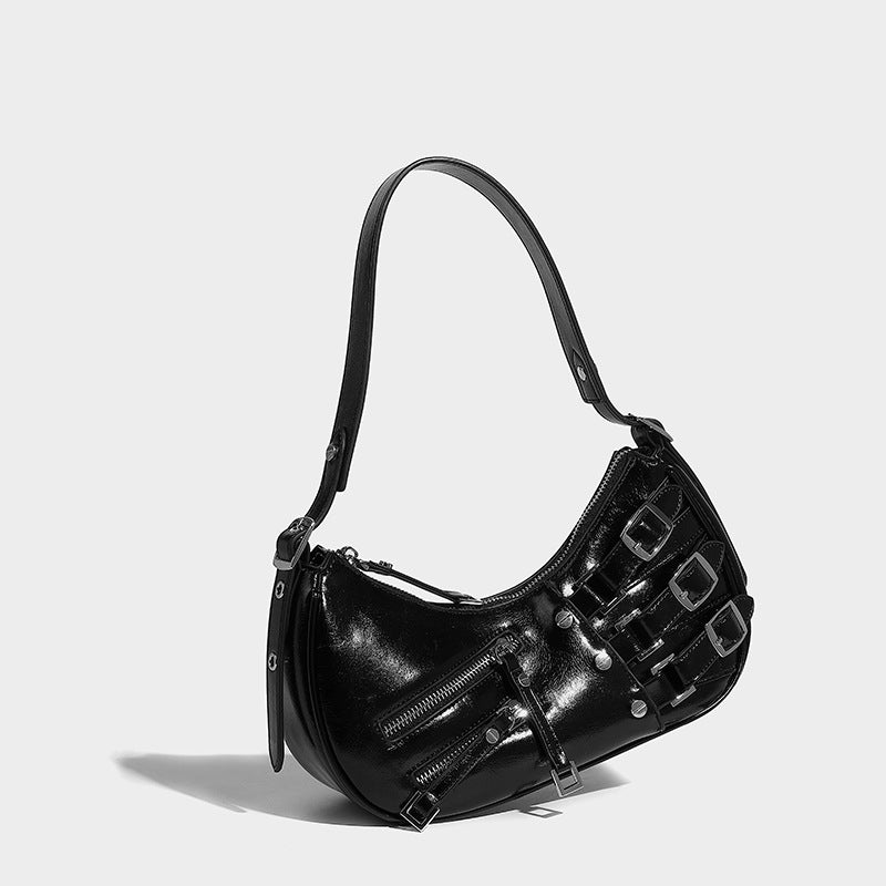 Punk Stud Design Large Capacity Women Underarm Shoulder Bag