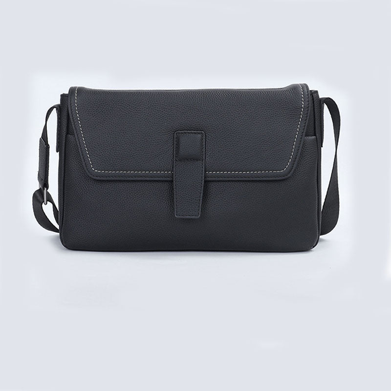 Vintage Style Genuine Leather Men Messenger Bag for Daily