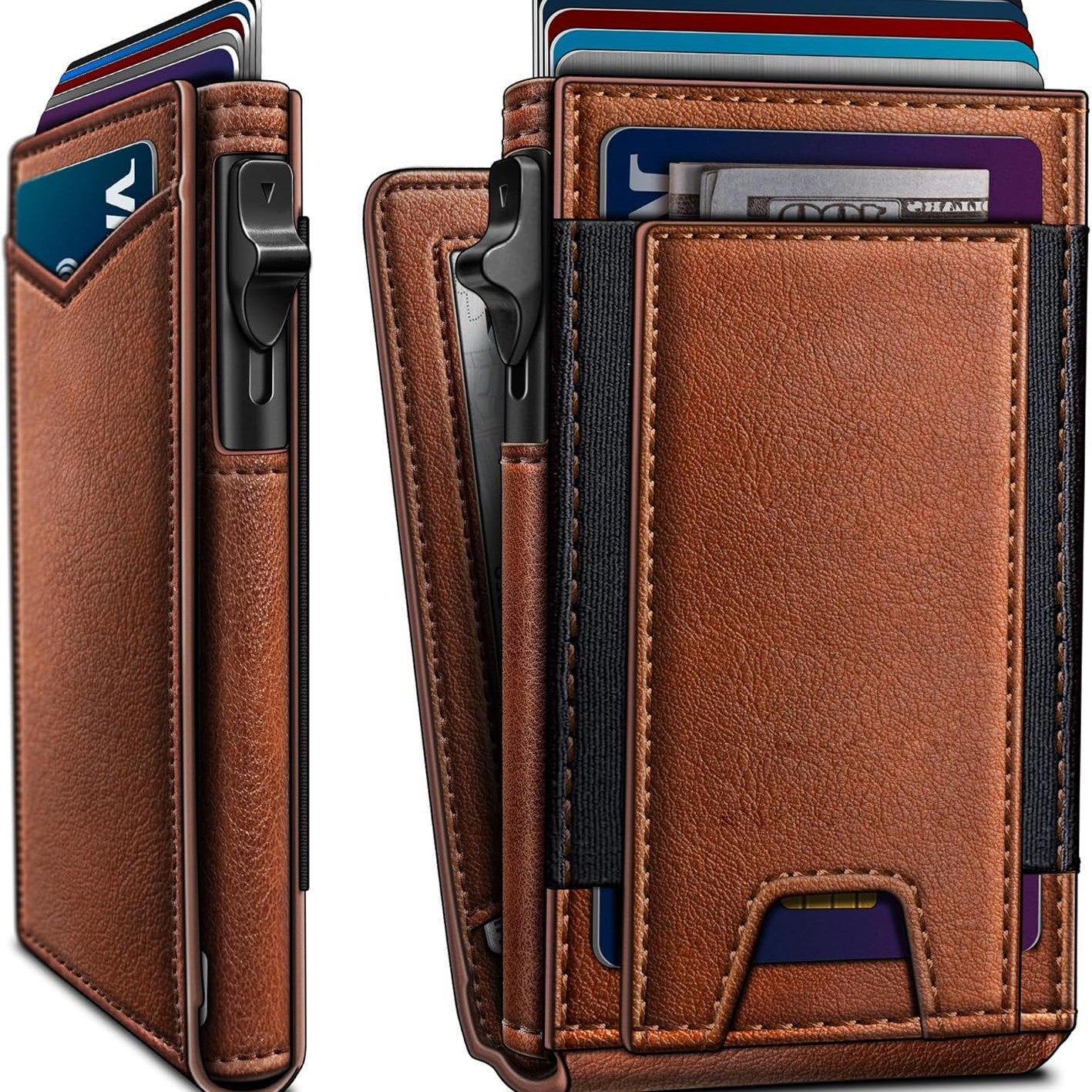 RFID-blocking wallet ultra-thin aluminium alloy pop-up card men's wallet