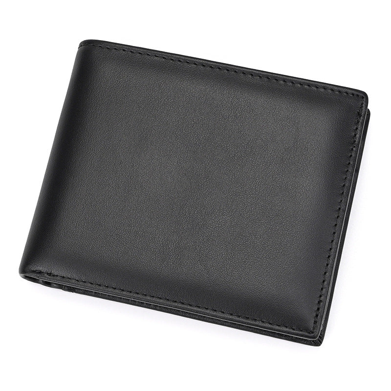 Vintage Crazy Horse Leather Trifold Wallet For Men