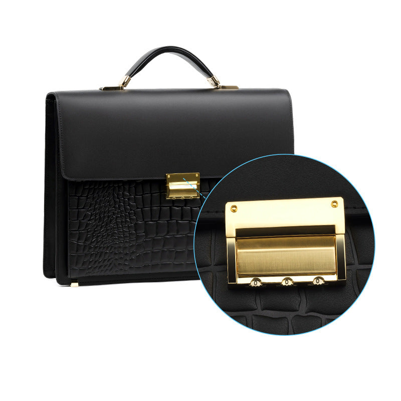 Top great genuine leather business men's briefcase
