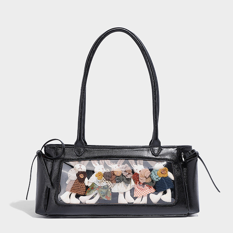 Bow niche design casual lady bag cute and versatile shoulder underarm bag large capacity handbag