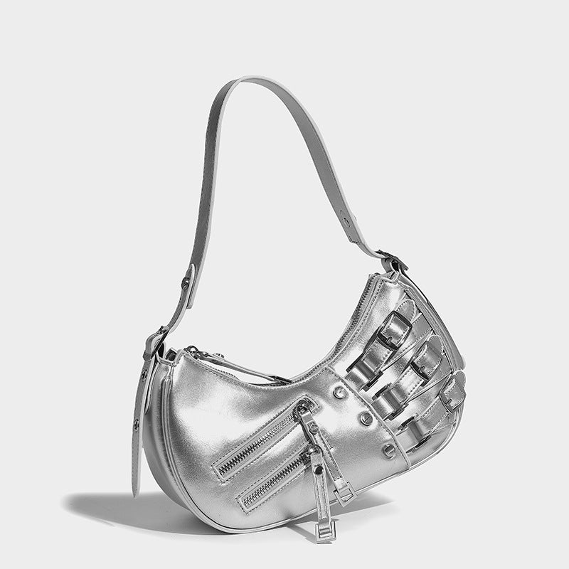 Punk Stud Design Large Capacity Women Underarm Shoulder Bag