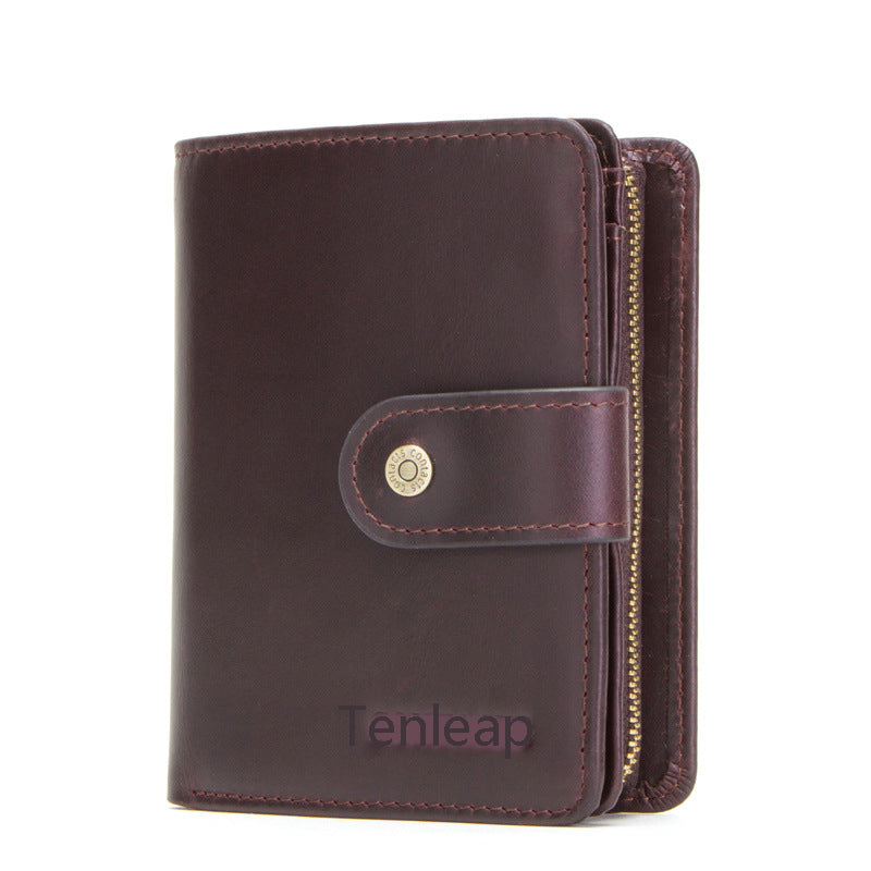 Crazy Horse Leather Men's Wallet Genuine Leather Clutch