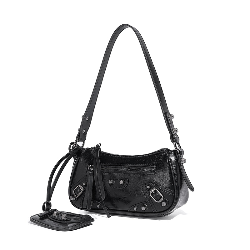 Women Armpit Bag Autumn Winter Handbag PU Leather Shoulder Bag Top Handle Bag